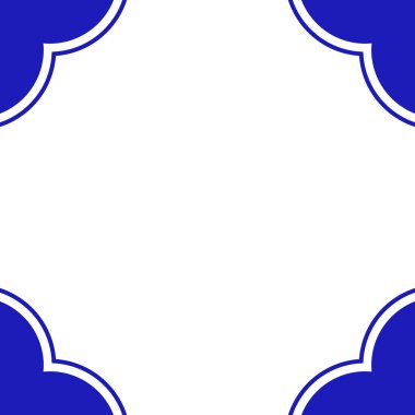 Puebla 'dan Meksika Talavera mavisi seramik fayans. Geometrik çerçeve kalıbı. Vektör çizimi. Mozaik tasarım sanatı.