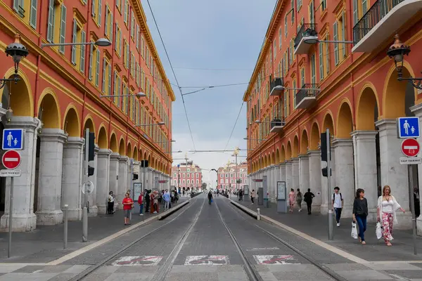 stock image Nice, France - May 23, 2022: street scene at downtown of Nice, French Riviera.