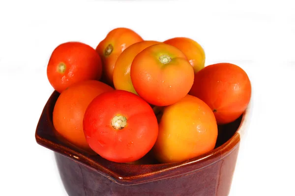 Ντομάτα Νόστιμο Φυσικό Φρούτο Που Χρησιμοποιείται Σαλάτες Και Vegan Μαγείρεμα — Φωτογραφία Αρχείου
