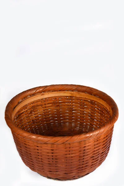 Vaso Artesanato Bambu Vime Reed Para Decoração — Fotografia de Stock