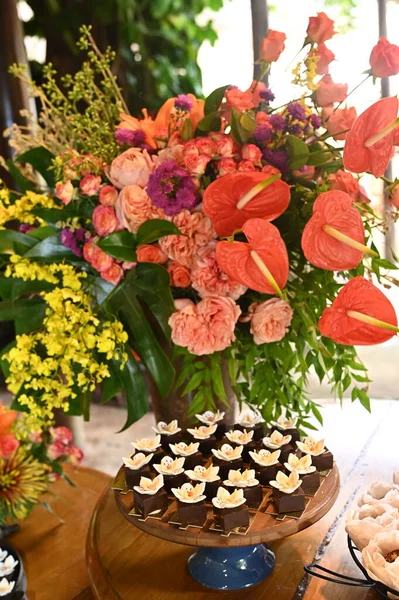 food sweets flower arrangement party decoration floral bouquet natural garden decorated environment