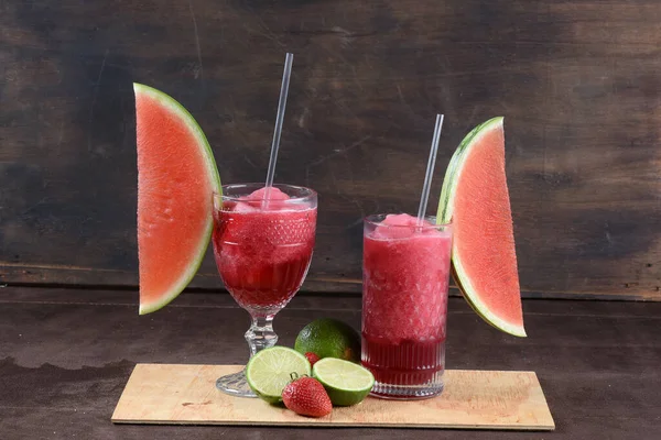 Bebida Melancia Suco Fruta Natural Tropical — Fotografia de Stock