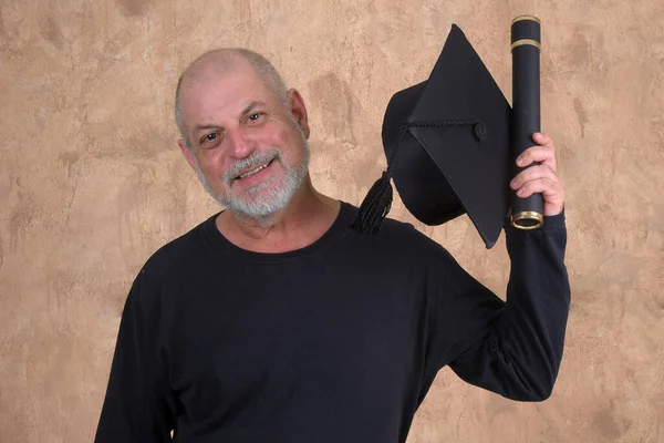 Senior Casual Sênior Bonito Feliz Casual Homem Sorrindo Retrato Adulto — Fotografia de Stock