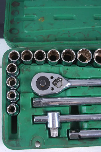 Set of torque wrenches or car repair. Professional tools. Torque wrench, tool with reversible ratchets. Hand tool for tightening screws and nuts