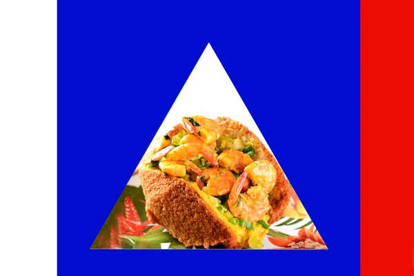 Acaraje Food Social Media Post Template Dalam Bahasa Inggris Bendera — Stok Foto
