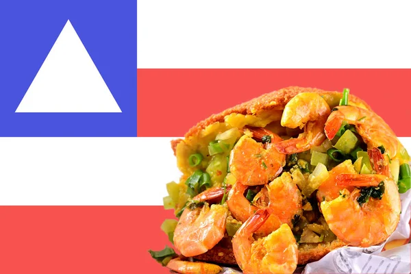 Acaraje Food Social Media Post Template Flag Bahia Social Networks — Stock Photo, Image