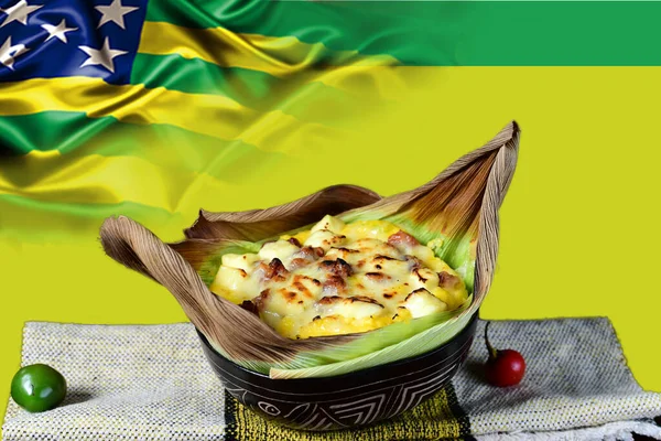 Bandeira Gois Mídias Sociais Restaurante Media Post Design Vetorial Fastfood — Fotografia de Stock