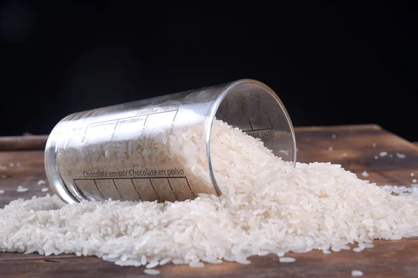 Білий Рис Натуральний Довгий Рисовий Зерно Неварені Здорові Продукти Харчування — стокове фото