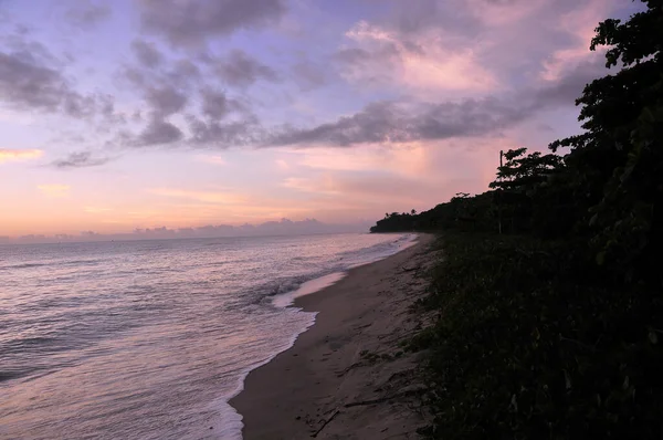 Cumuruxatiba Brazil Sunset Bahia Coastal Beach End Day Sand Sea — Stock Photo, Image