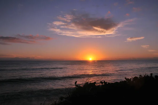 Cumuruxatiba Brasilien Sonnenuntergang Strand Von Bahia Ende Des Tages Sand — Stockfoto