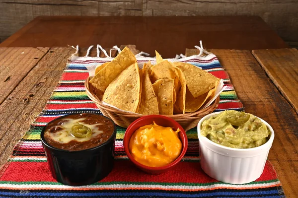 Μεξικανική Τροφίμων Τάκος Guacamole Jalapeno Πιπέρι Quesadillas Nacho Τορτίγια Tex — Φωτογραφία Αρχείου