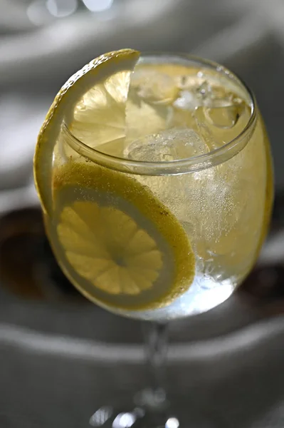 Освіжаючий Італійський Сода Лимонний Мохіто Ють Зеленим Яблуком Detox Зелений — стокове фото