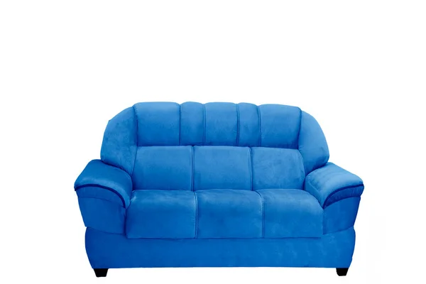 Sofa Długie Miękkie Wygodne Różowe Krzesło Odizolowane Niebieskim Tle — Zdjęcie stockowe