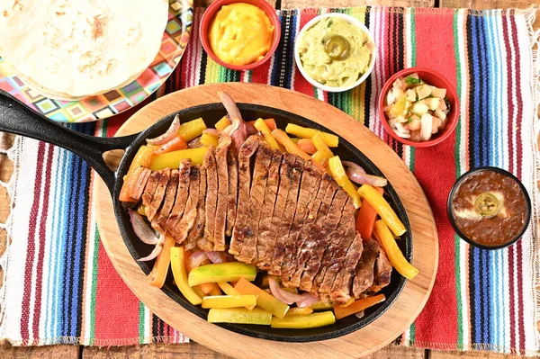 Roasted Meat Vegetables Barbecue Herb Sauces Grilled Steak — Stock Photo, Image