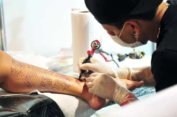 Goiania Tatuagem Convenção Suspensão Equipamentos Tintas Para Tatuagens Pele Pintura — Fotografia de Stock