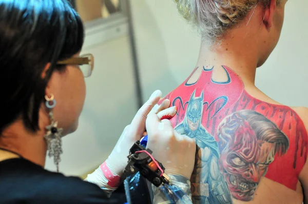 Attrezzature Inchiostri Sospensione Convenzione Tatuaggio Goiania Tatuaggi Piercing Della Macchina — Foto Stock