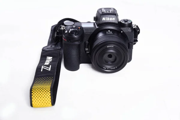 Goiania Brazil Nikon Έκδοση Φωτογραφική Μηχανή Αντιπαράθεση Φωτογραφία Και Τον — Φωτογραφία Αρχείου