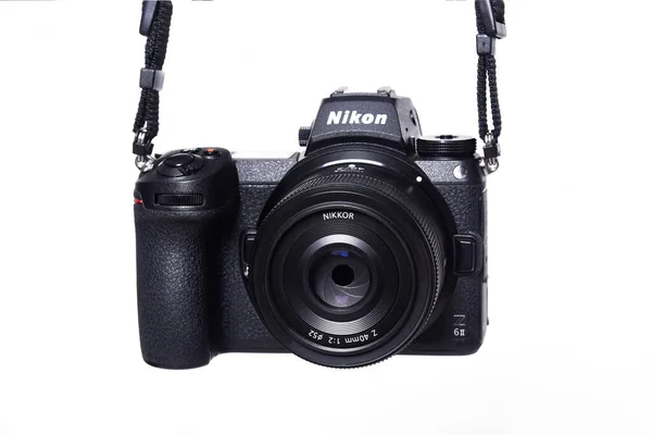 Goiania Brezilya Nikon Sürüm Fotoğraf Çekimi Kameralar Arasındaki Rekabet Beyaz — Stok fotoğraf