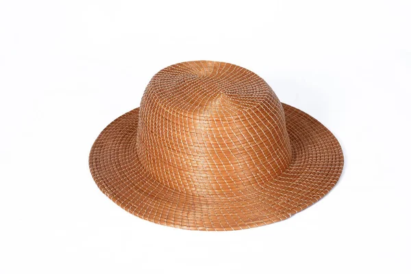 Golden Capim Hat Brazilian Handicraft Natural Straw Wide Brimmed Hat — Stock Photo, Image