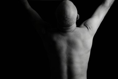 Vücut ifadeleri siyah beyaz fotoğraflı adam güzel sanat silueti ifadesi