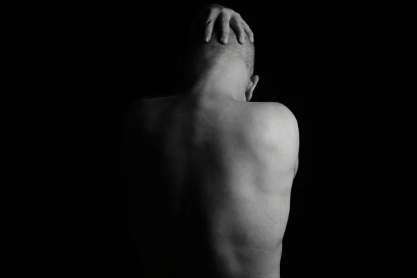 Ciało Ekspresja Ciało Ruchy Mężczyzna Czerni Bieli Zdjęcie Grzywny Sztuka — Zdjęcie stockowe