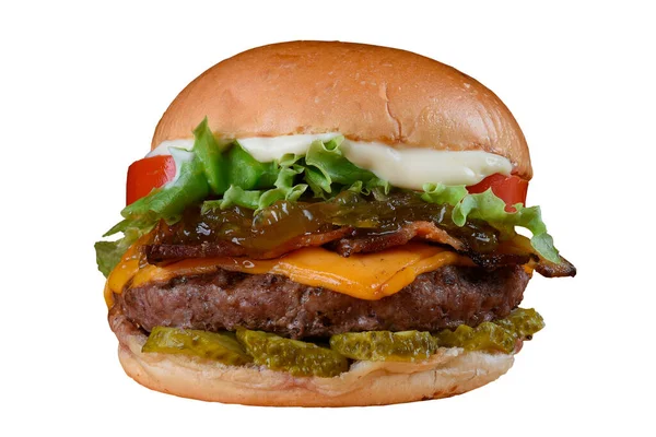 Baner Kanapka Mięso Burger Serem Majonezu Bezszwowe Tło Miejsca Kopiowania — Zdjęcie stockowe