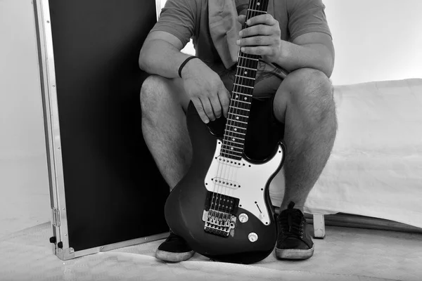 Gitara Twardy Futerał Nity Metalowe Torby Drogowej Twarde Etui Wyposażenie — Zdjęcie stockowe