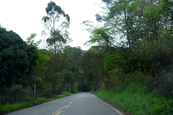 Berge Hügel Landschaften Landesinneren Von Brasilien Straßen Schöne Vegetation Felsen — Stockfoto