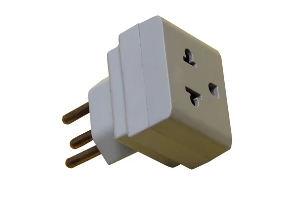 Socket Adapter Electrical Power Source Object Electronics Isolated White Background — Stock Photo, Image