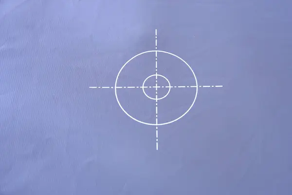 target sights on gray card white circle image