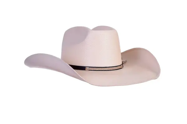 Cappello Stile Cowboy Cappello Paglia Con Nastro Nero Isolato Sfondo Foto Stock