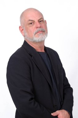 Yetişkin bir adam, YaşlıYaşam tableti cep telefonu iletişim teknolojisi kullanıyor.