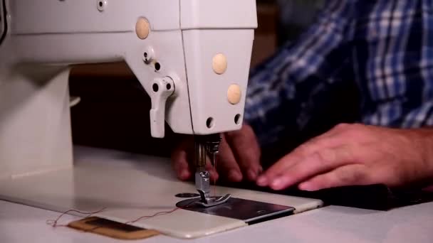 Macchina Cucire Industriale Abbigliamento Moda Maquina Mecanica Eletrica Cucire Tessuto — Video Stock