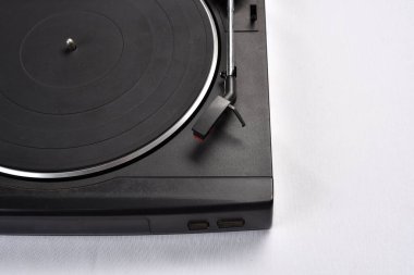 Antika analog vinil plak çalar uzun süreli müzik görüntüsü için klasik elektrikli ekipman