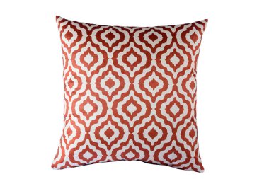 Kaliteli kare yastık. Beyaz arka taraftaki izole yastık.