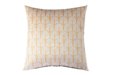 Kaliteli kare yastık. Beyaz arka taraftaki izole yastık.