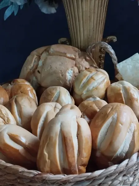 Pão Assado Baguete Farinha Trigo Integral Alimento Pita Pão Fermentação — Fotografia de Stock