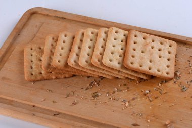 Çıtır çıtır tuzlu kraker buğday unlu bisküvi tadı