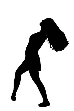 Mocup Cutout dans eden kadın için siluet dans hareketlerinde kadın vücut ifadesi moda tarzı vektör görüntüsü