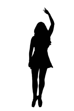 Mocup Cutout dans eden kadın için siluet dans hareketlerinde kadın vücut ifadesi moda tarzı vektör görüntüsü