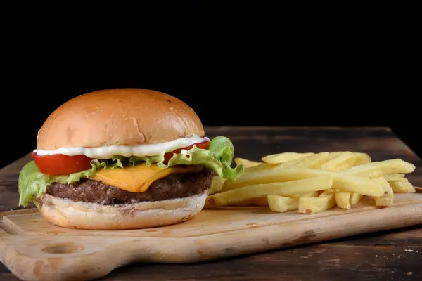 sandwich burger meat with cheddar cheese mayonnaise salad brioche bread street fast food taste