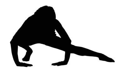 Siluet dans hareketlerinde kadın vücut ifadesi Mocup kesik kadın için moda vektör görüntüsü dans oyunu