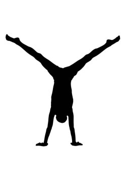 Yoga hareketlerindeki siluet kadın bembeyaz şeffaf arka planda izole edilmiş vücut egzersizi vektör görüntüsünü pilates yapar.