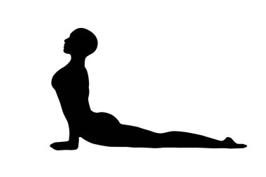 Yoga hareketlerindeki siluet kadın bembeyaz şeffaf arka planda izole edilmiş vücut egzersizi vektör görüntüsünü pilates yapar.