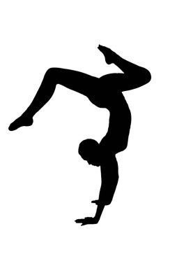 Yoga hareketlerindeki siluet kadın bembeyaz şeffaf arka planda izole edilmiş vücut egzersizi vektör görüntüsünü pilates yapar.