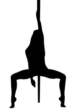 Spor sağlığı ve egzersiz yapan atletlerin silueti beyaz şeffaf arka planda izole edilmiş dans çubuğu dans mokubbesi.