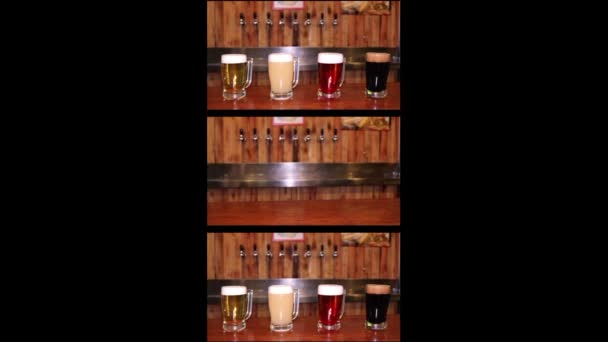 Bier Vom Fass Erfrischendes Alkoholisches Getränk Serviert Becher — Stockvideo