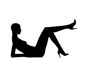 Siyah vektör görüntü silueti modern yoga egzersizleri, güzellik, vücut çizgisi sanatı. Broşür şablonu ya da web tasarımında kullanmak için