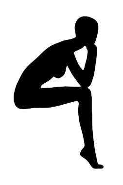 Siyah vektör görüntü silueti modern yoga egzersizleri, güzellik, vücut çizgisi sanatı. Broşür şablonu ya da web tasarımında kullanmak için