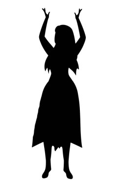 Siluet dans hareketlerinde kadın vücut ifadesi Mocup kesik kadın için moda vektör görüntüsü dans oyunu.